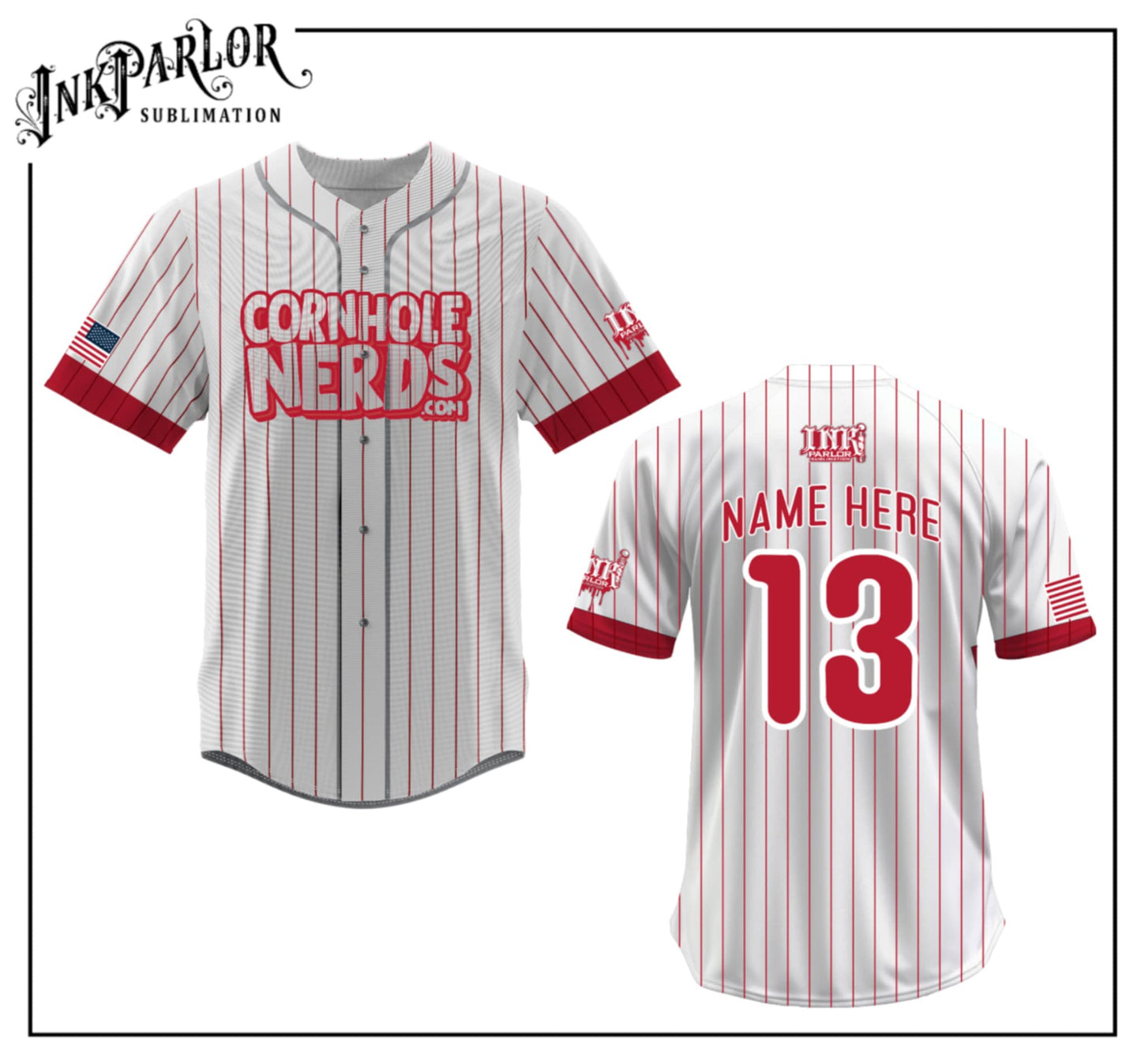 Cornhole Nerds NL inspired baseball button up jersey(s)