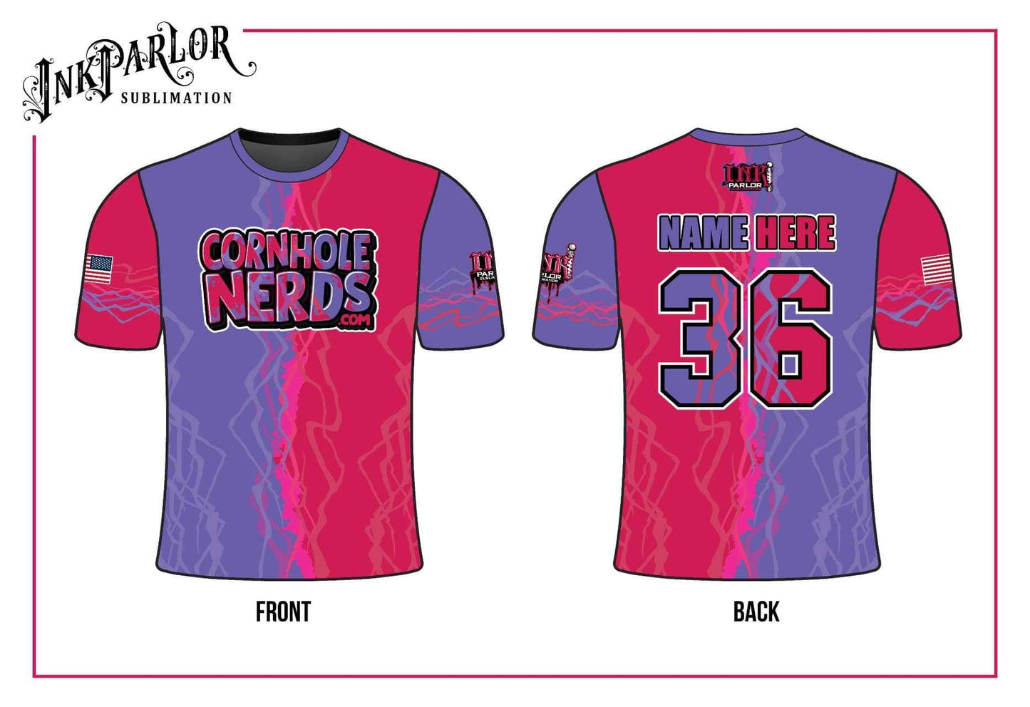 Cornhole Nerds two tone pink/light purple