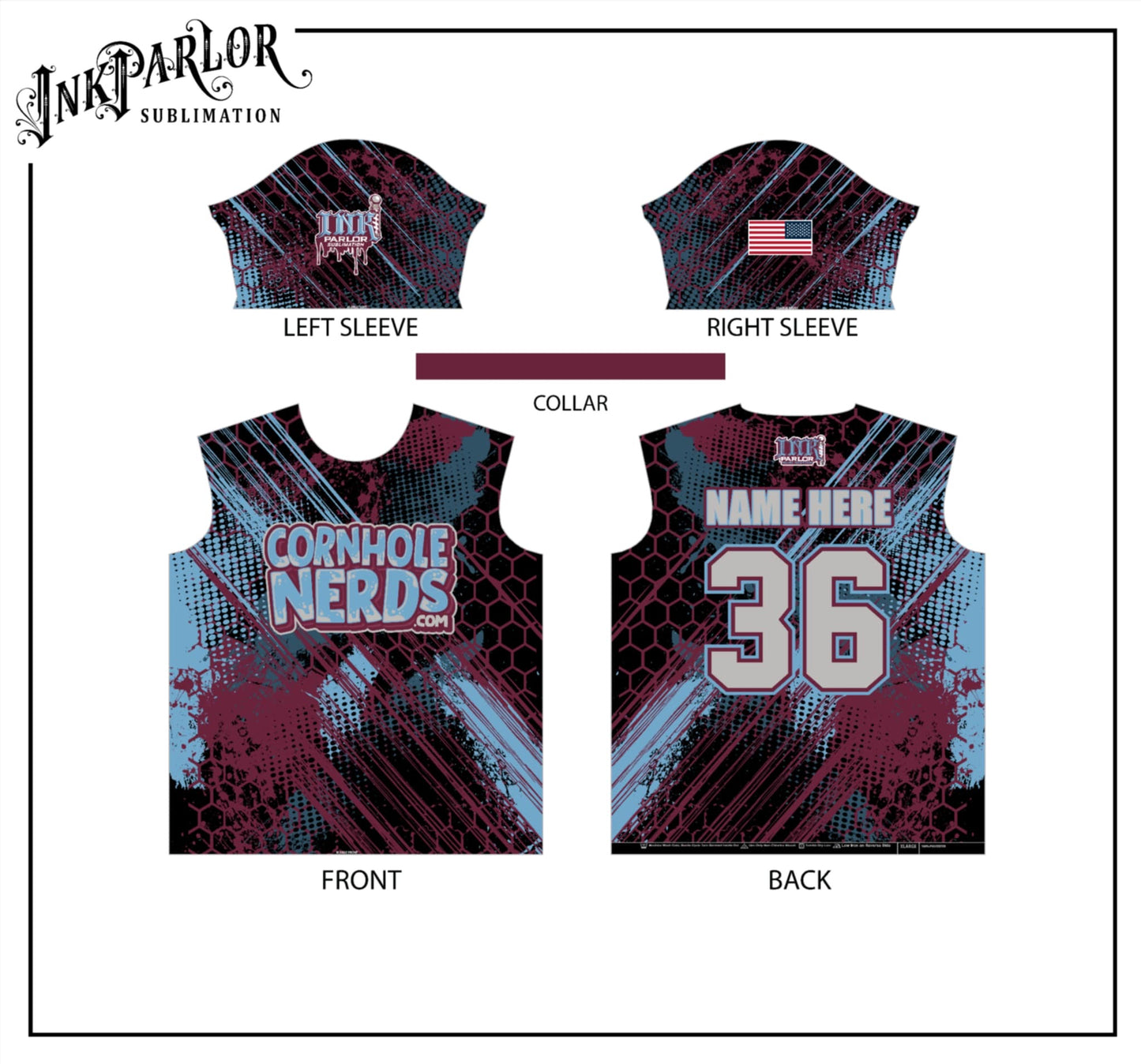 Cornhole Nerds City of Brotherly Love Honeycomb Jersey(black)