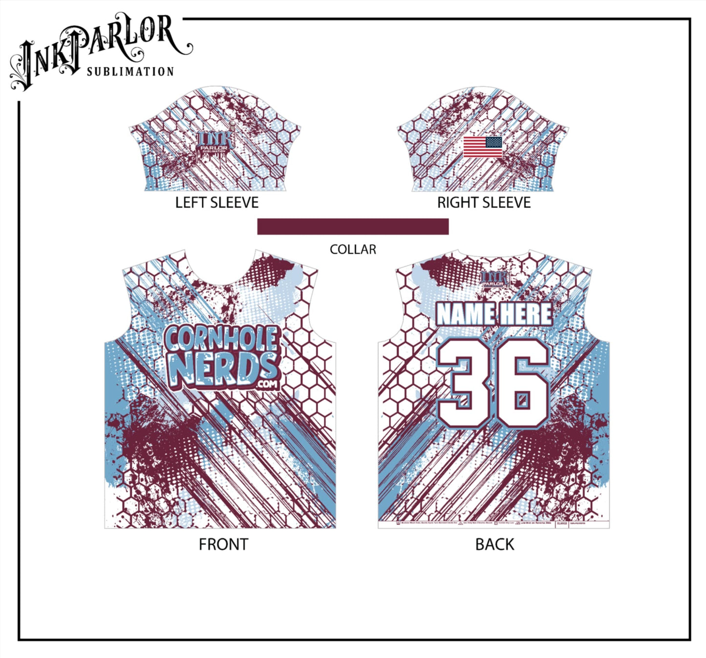 Cornhole Nerds City of Brotherly Love Honeycomb Jersey(white)