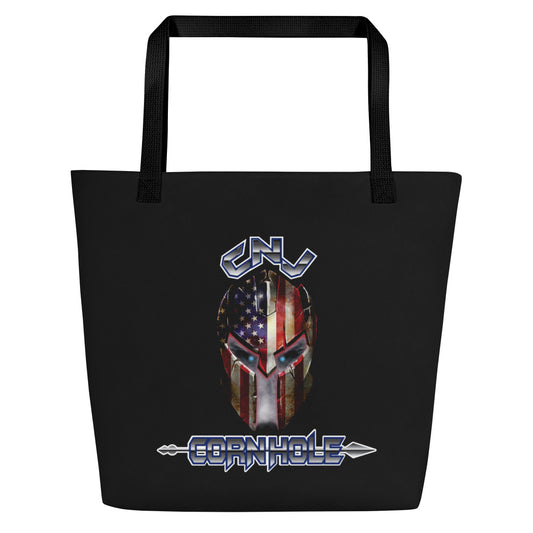 CNJ Cornhole All-Over Print Large Tote Bag