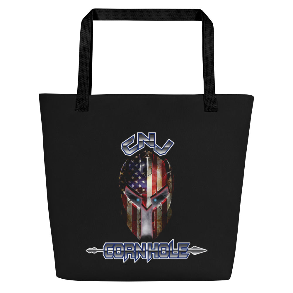 CNJ Cornhole All-Over Print Large Tote Bag