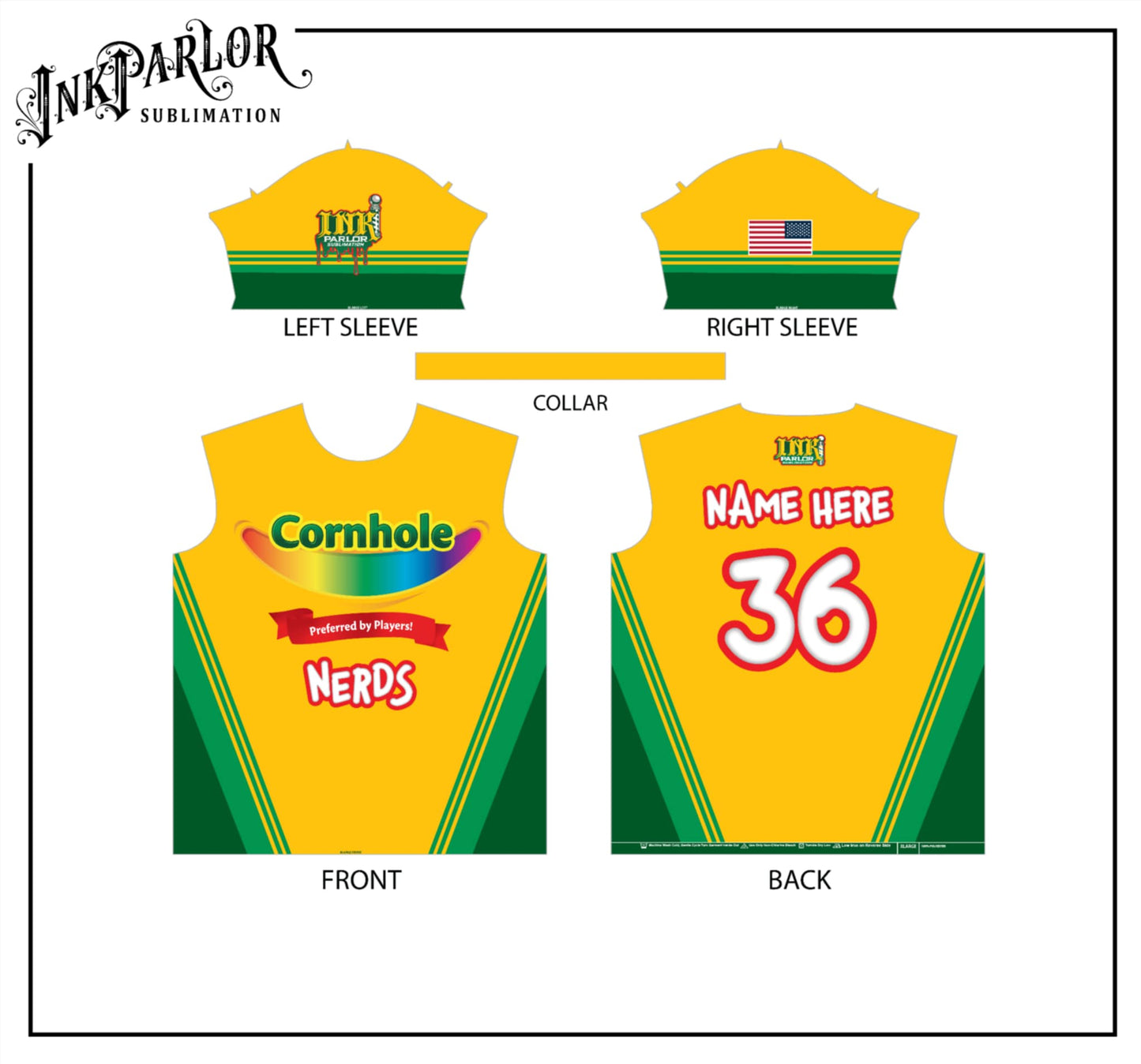 Cornhole Nerds color your smile jersey