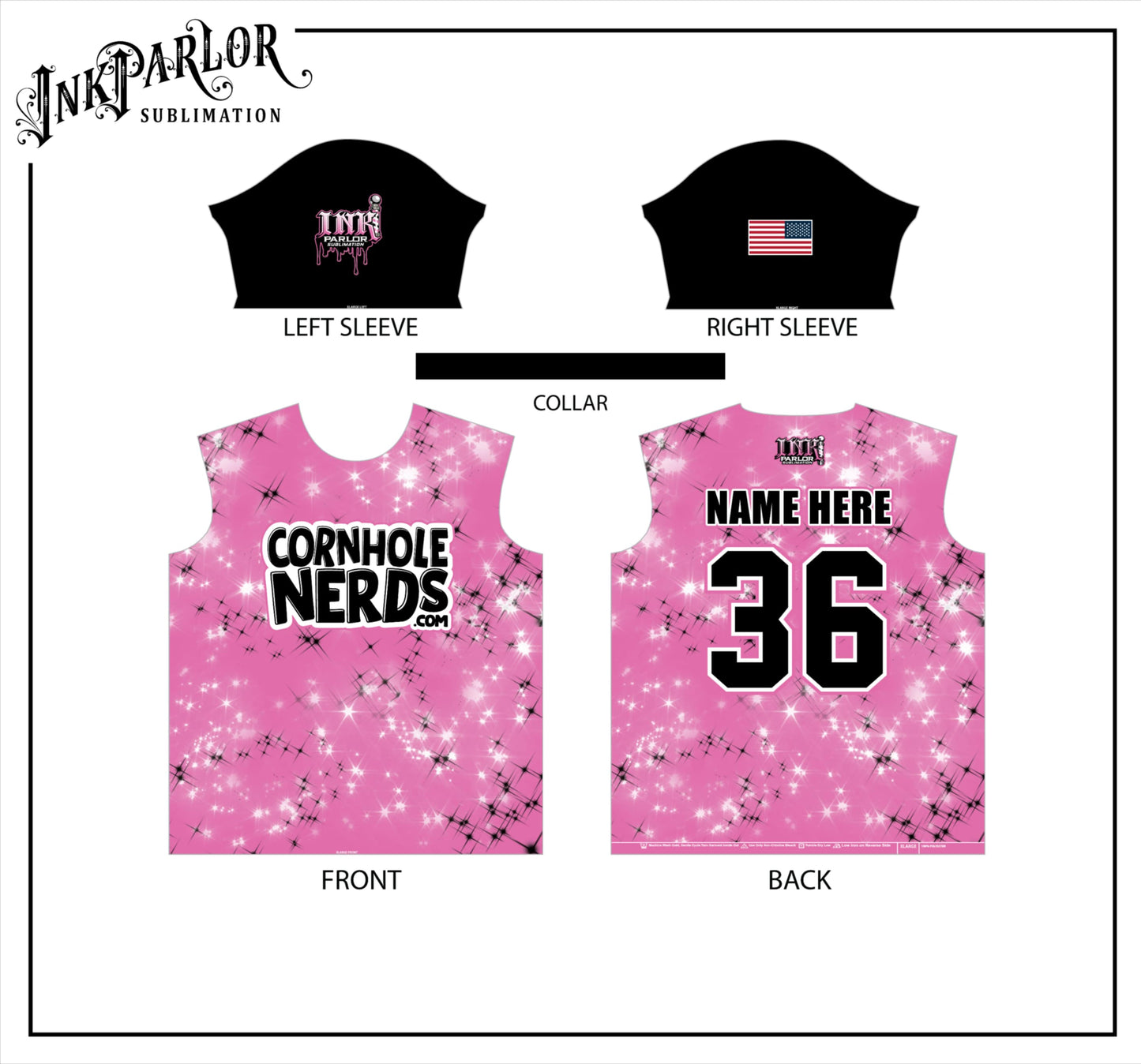 Cornhole Nerds Sparkles Black logo Jersey