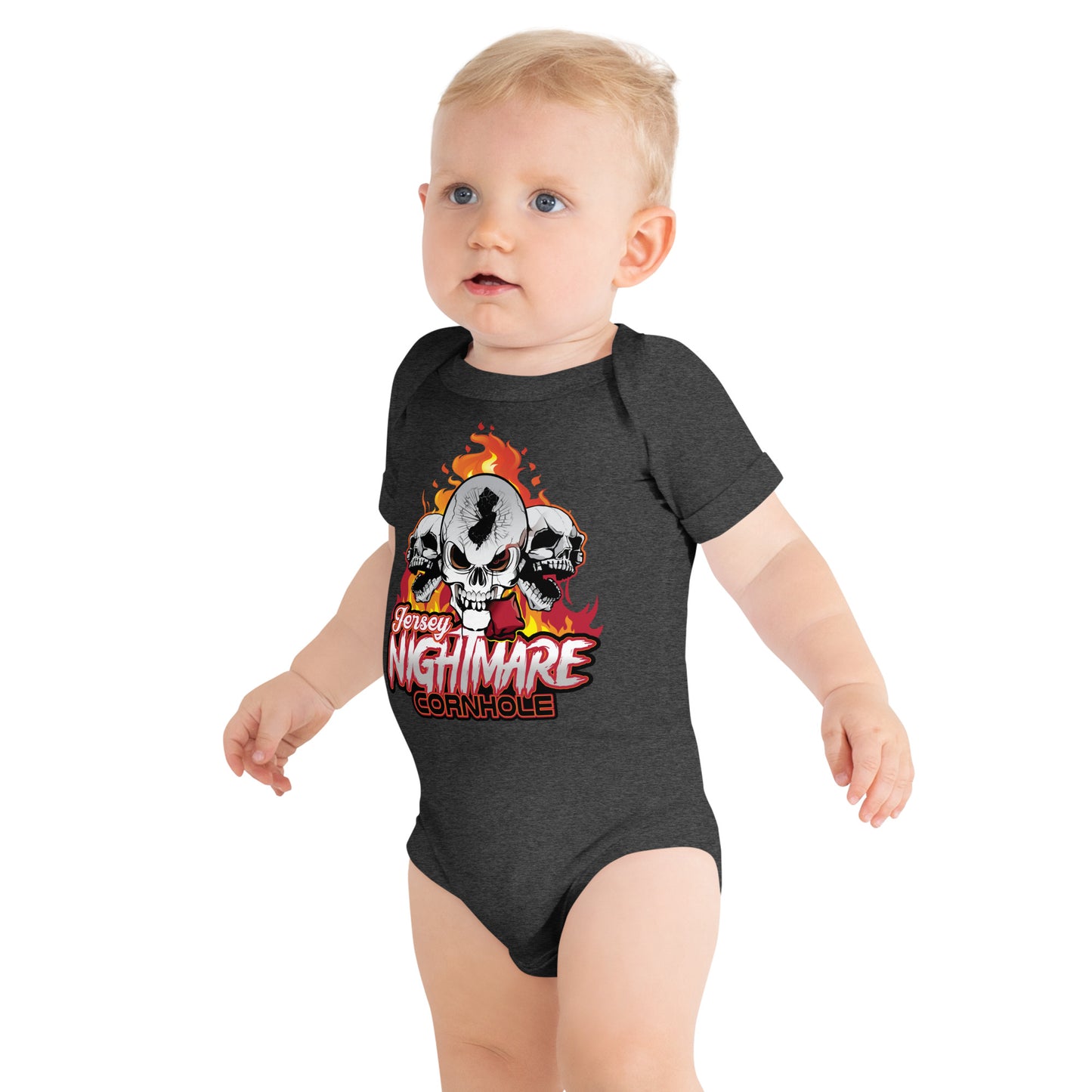 Jersey Nightmare Cornhole Baby short sleeve one piece