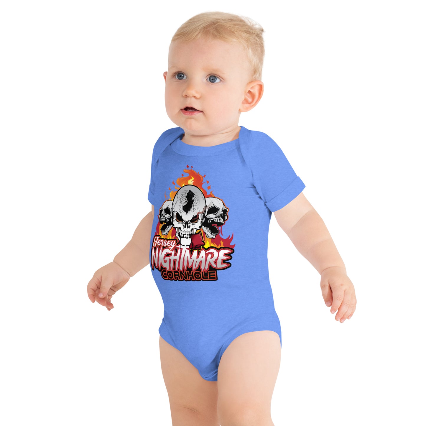 Jersey Nightmare Cornhole Baby short sleeve one piece