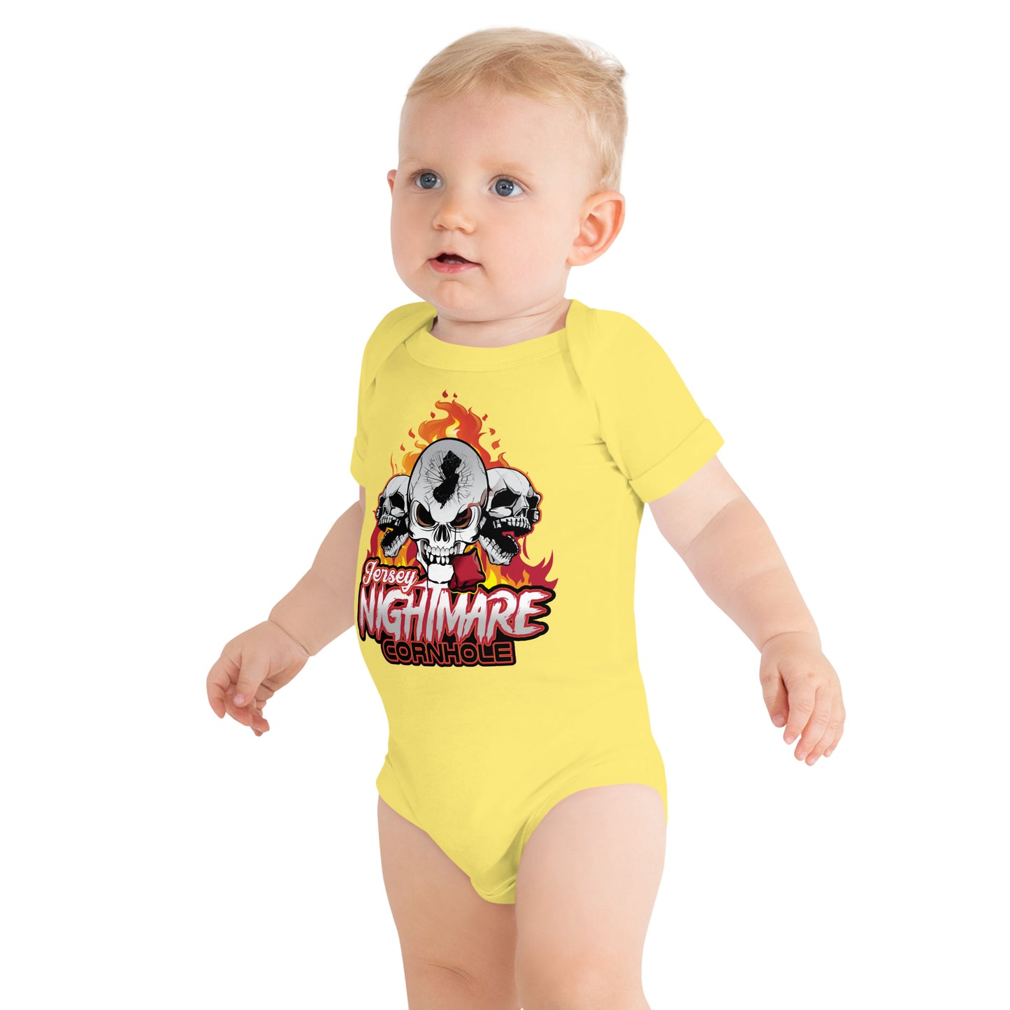Jersey Nightmare Cornhole Baby short sleeve one piece