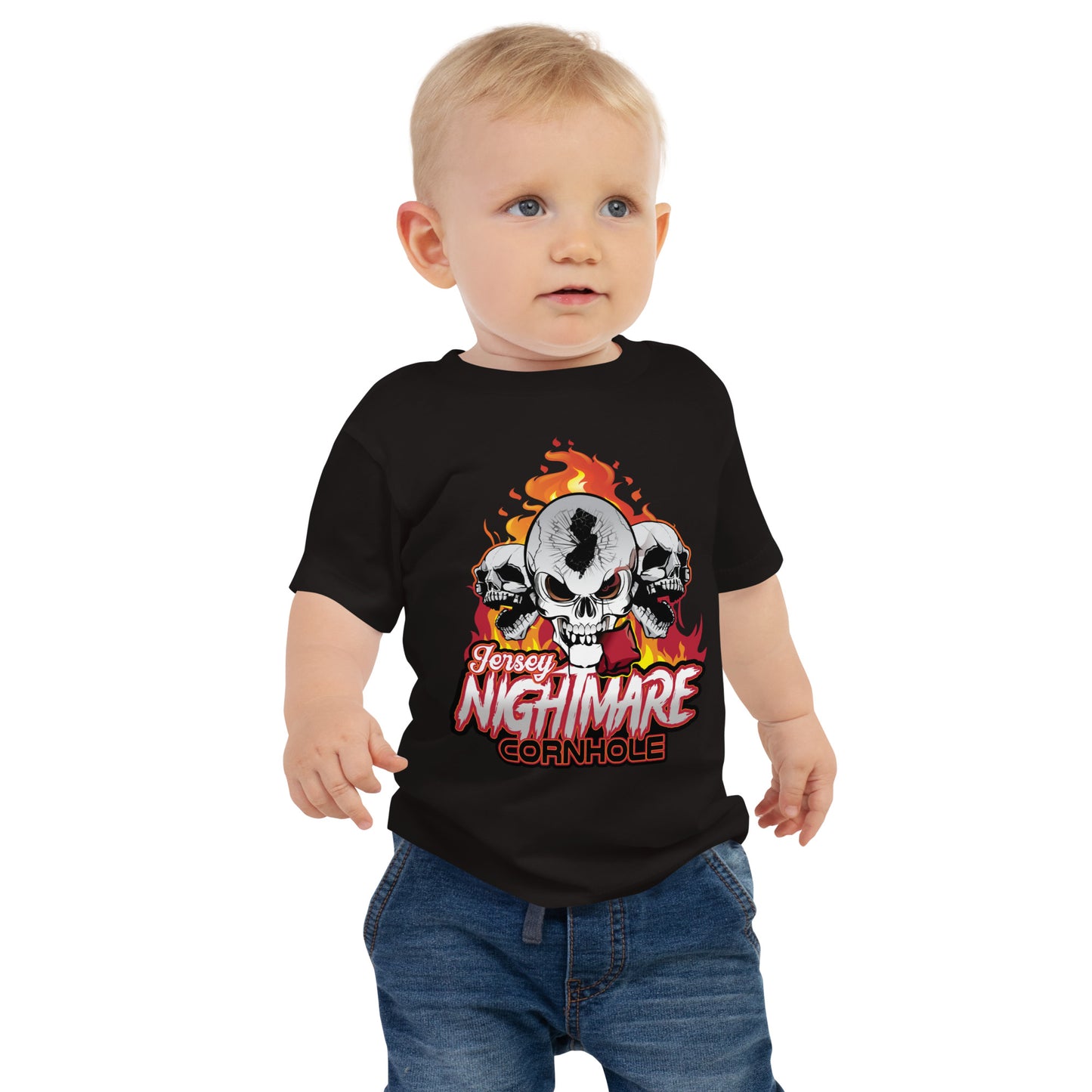 Jersey Nightmare Cornhole Baby Jersey Short Sleeve Tee