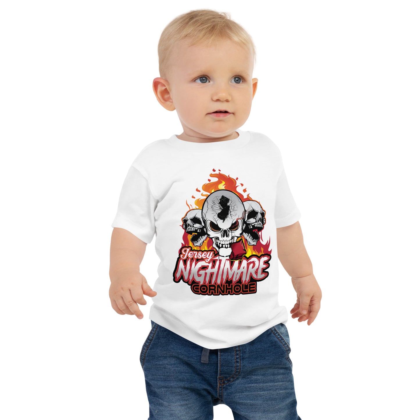 Jersey Nightmare Cornhole Baby Jersey Short Sleeve Tee