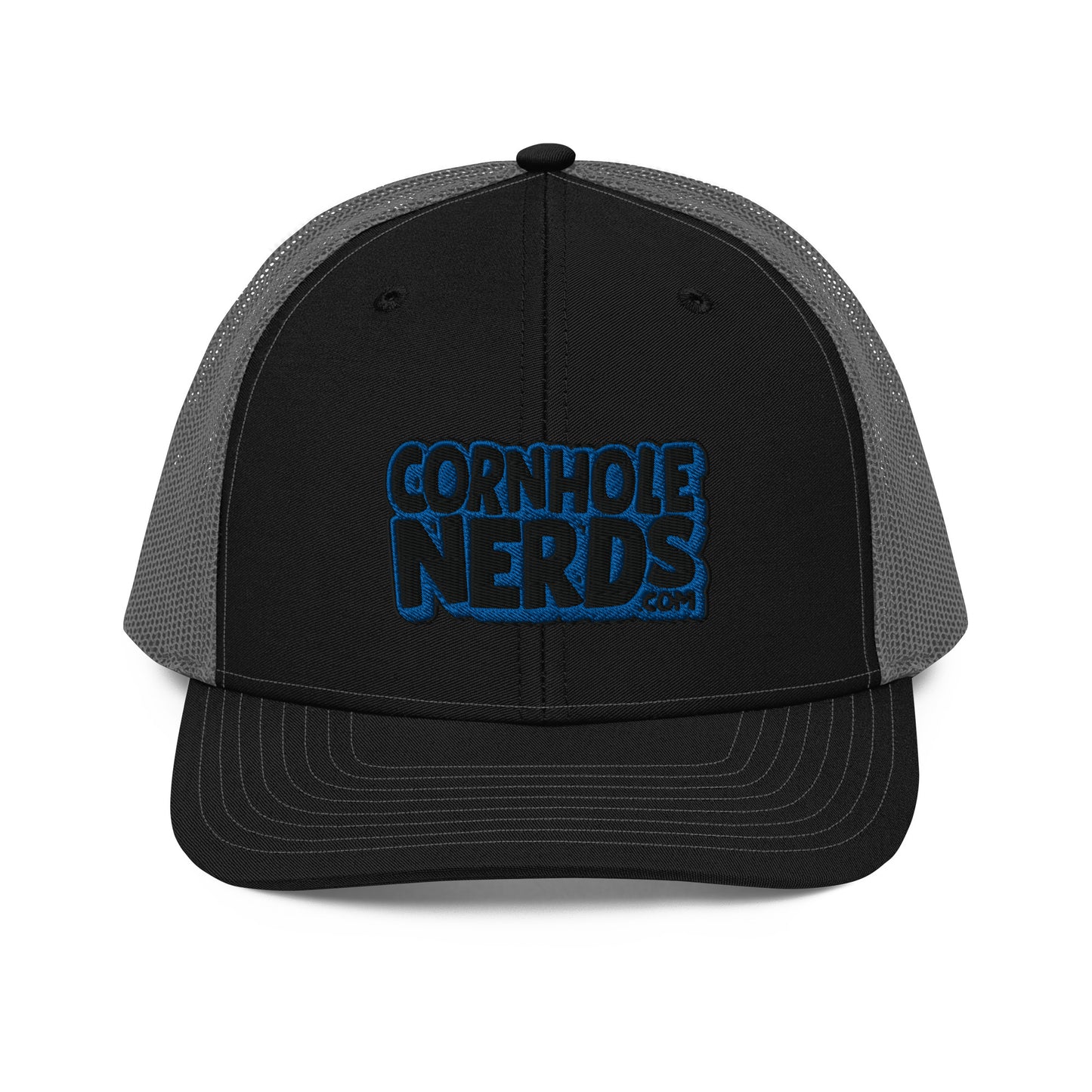black/royal nerds logo Richardson 112 Trucker hat