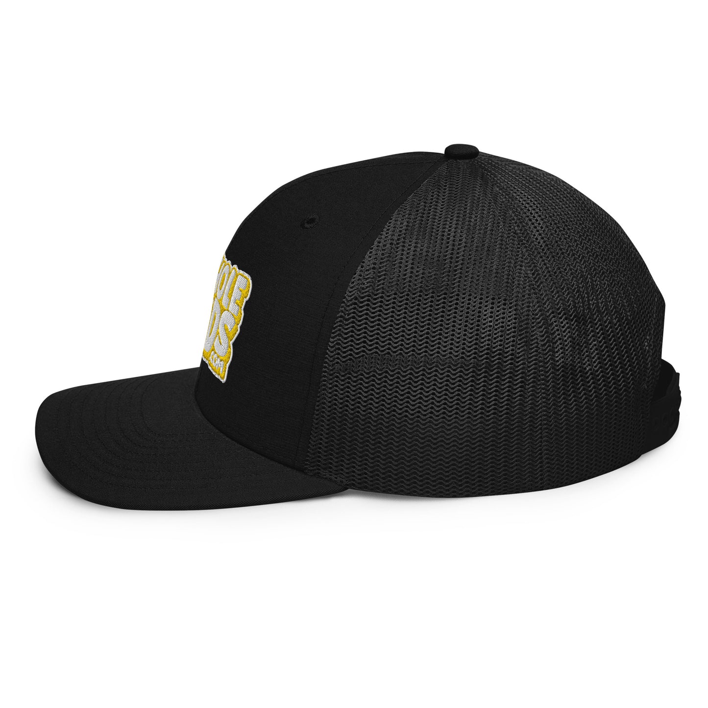 white/yellow nerds logo Richardson 112 snapback Trucker hat
