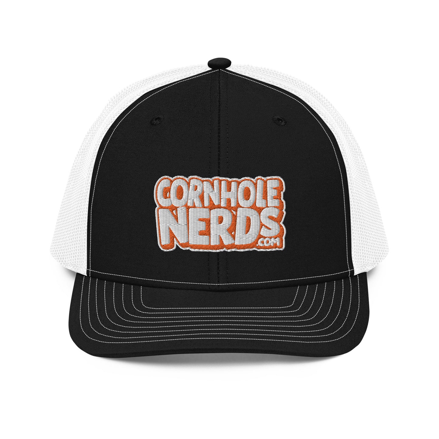 white/orange Nerds logo Richardson 112 snapback Trucker hat
