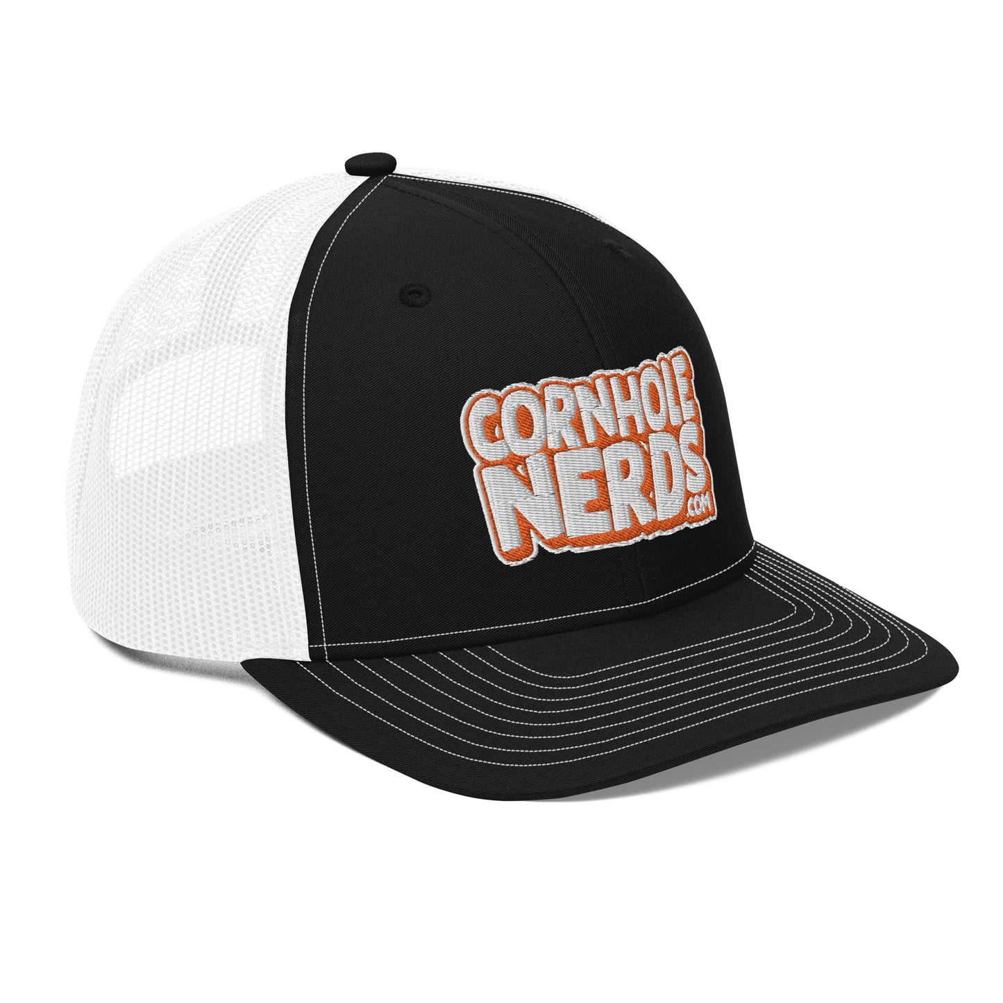 white/orange Nerds logo Richardson 112 snapback Trucker hat