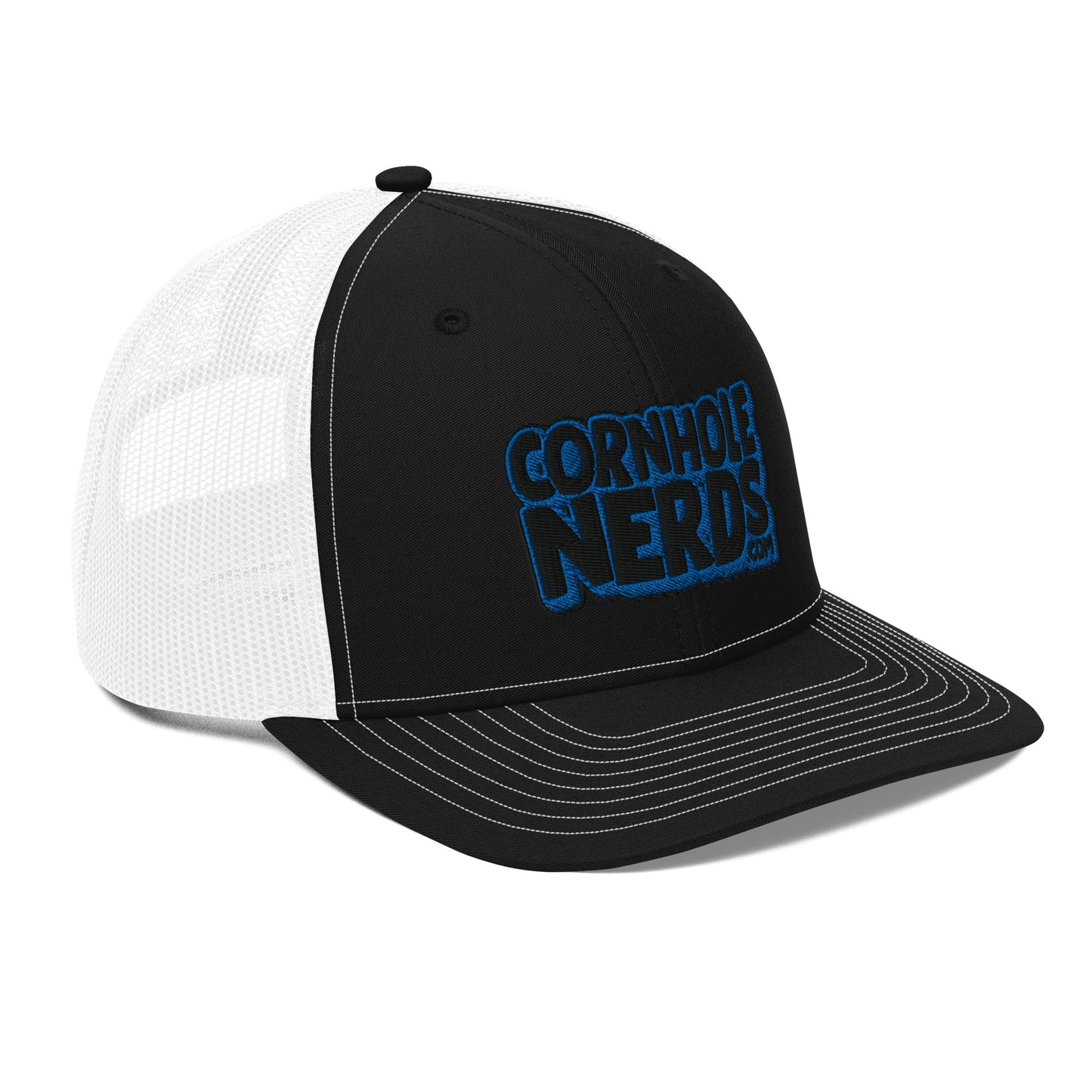 black/royal nerds logo Richardson 112 Trucker hat