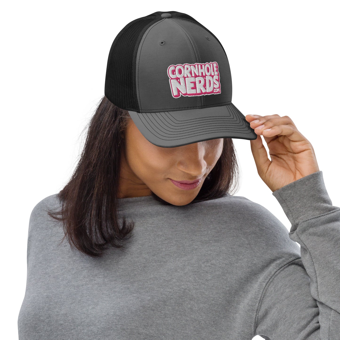 white/pink nerds logo Richardson 112 snapback Trucker hat