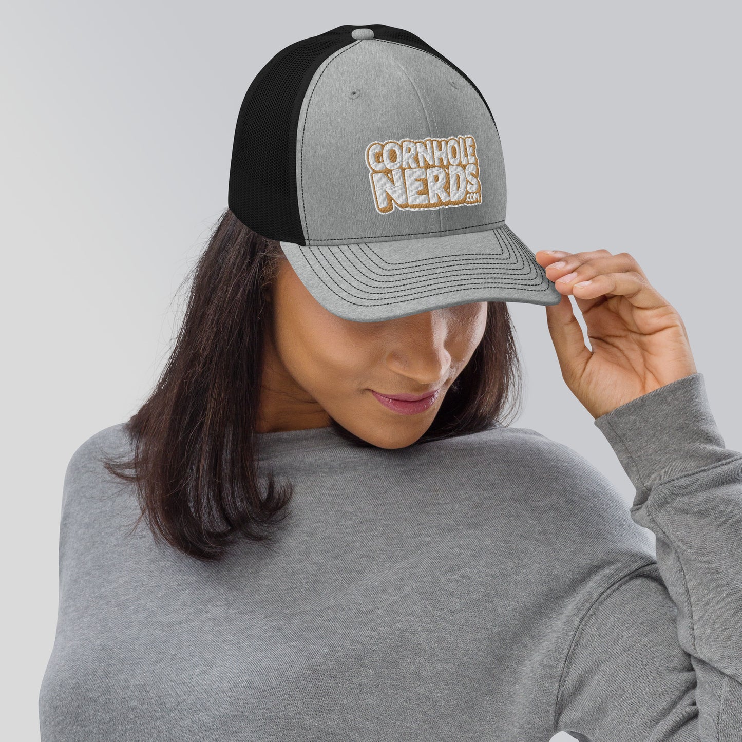 white/gold Nerds logo Richardson 112 snapback Trucker hat