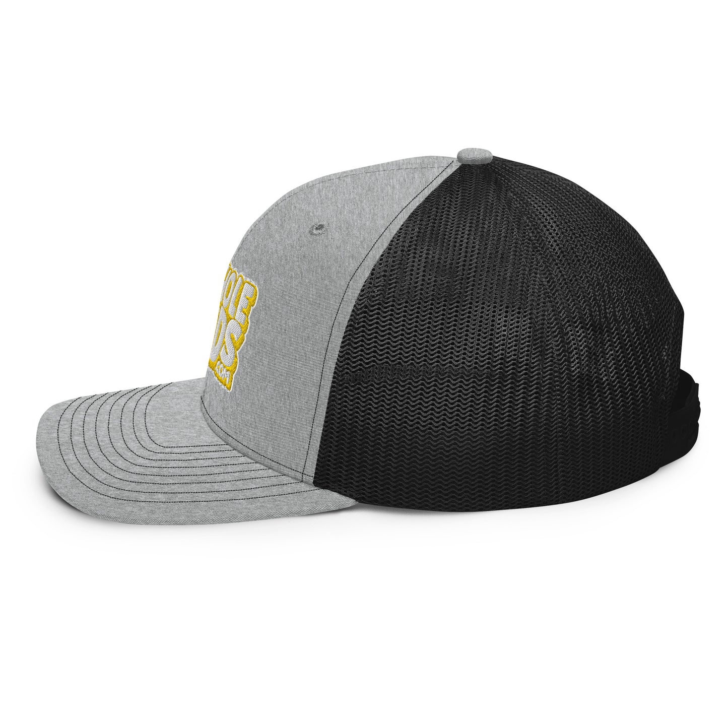 white/yellow nerds logo Richardson 112 snapback Trucker hat