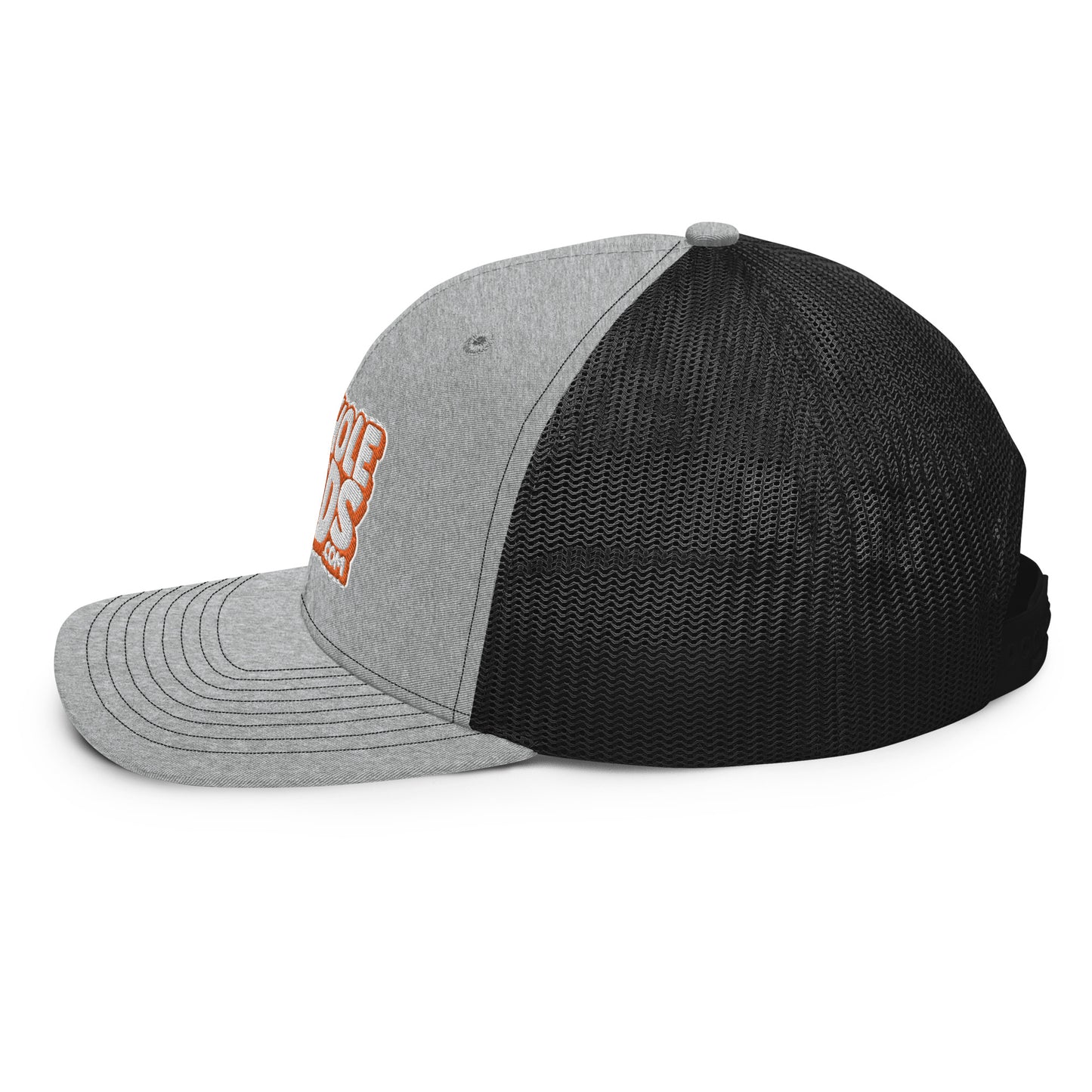 white/orange Nerds logo Richardson 112 snapback Trucker hat