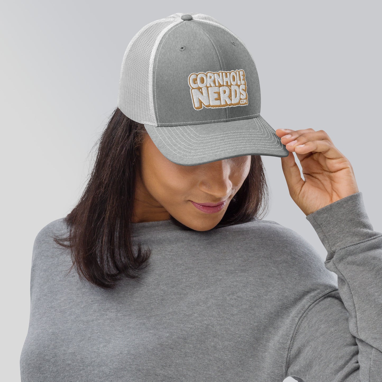 white/gold Nerds logo Richardson 112 snapback Trucker hat