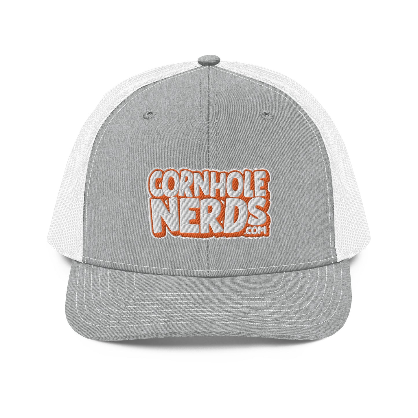 white/orange Nerds logo Richardson 112 snapback Trucker hat
