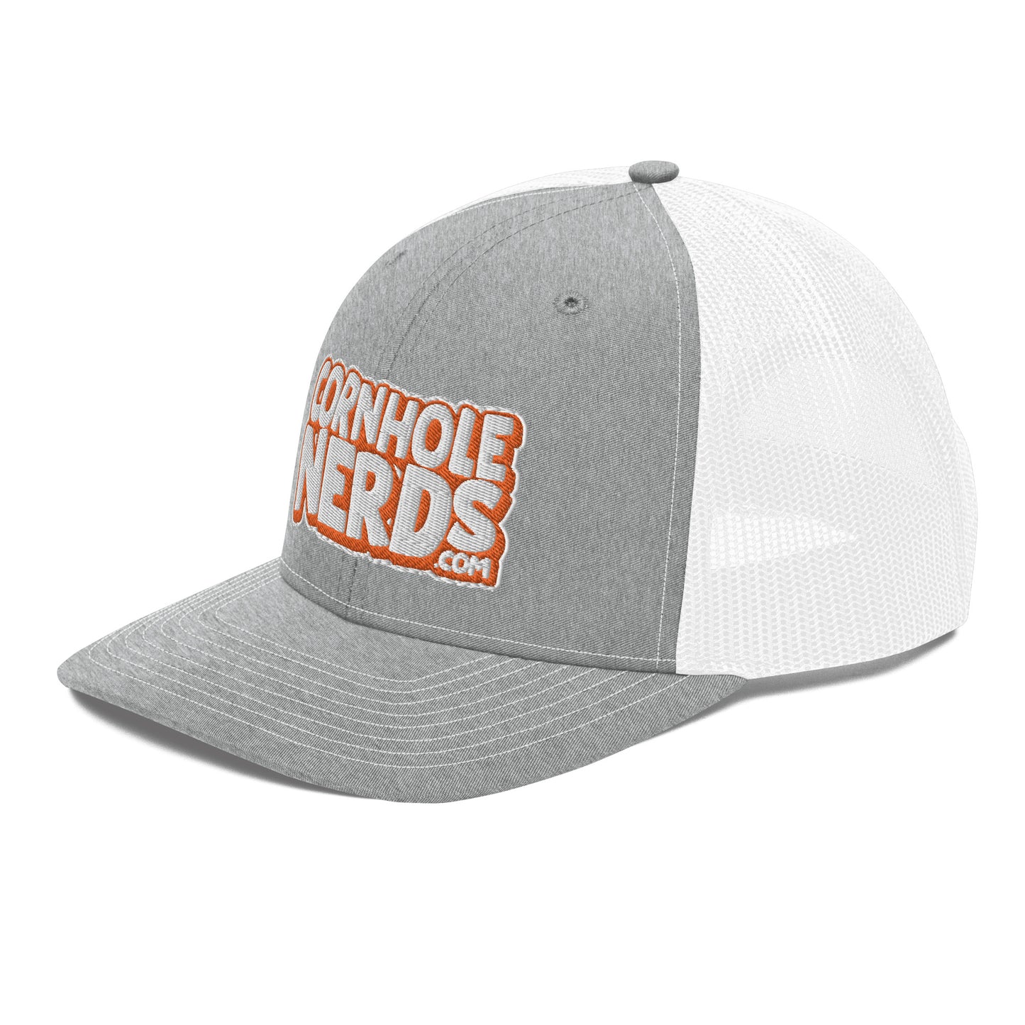 white/orange Nerds logo Richardson 112 snapback Trucker hat