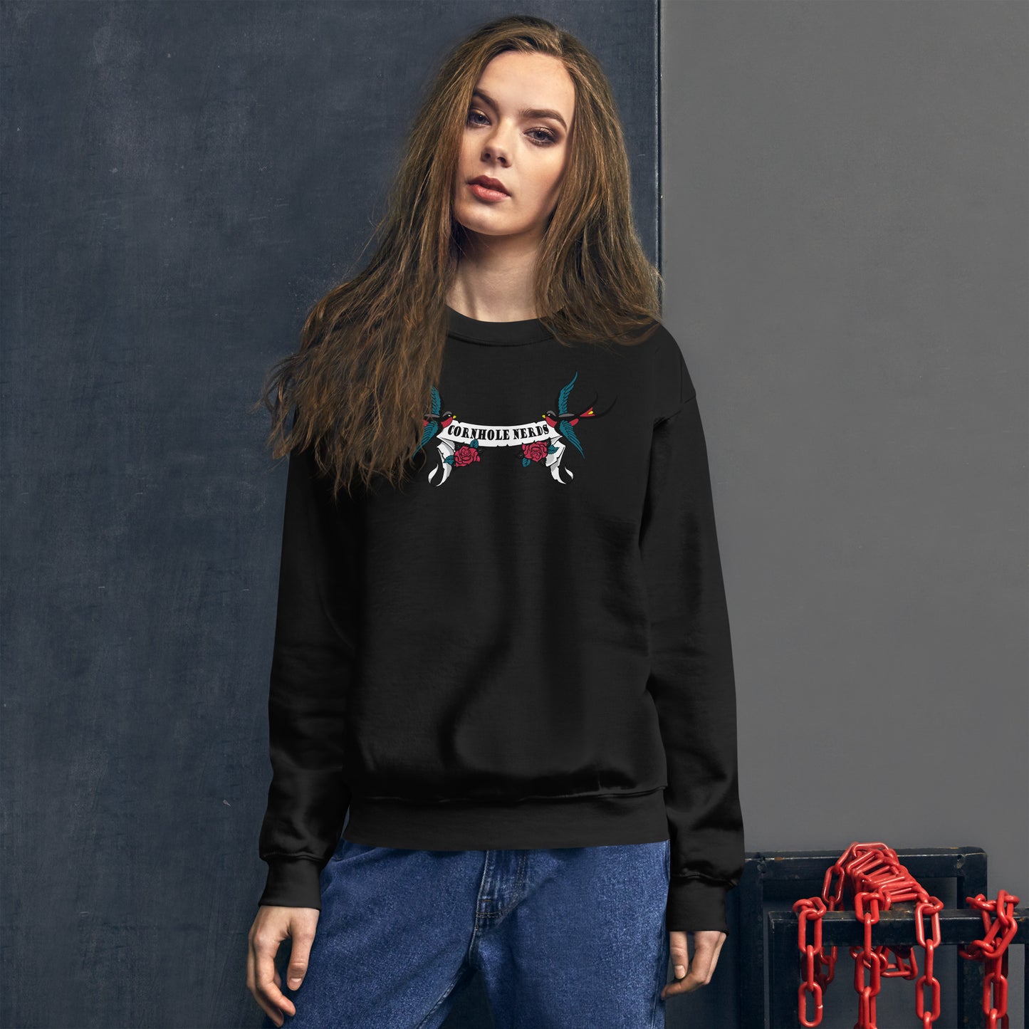 Cornhole Nerds Sparrows logo Unisex Sweatshirt
