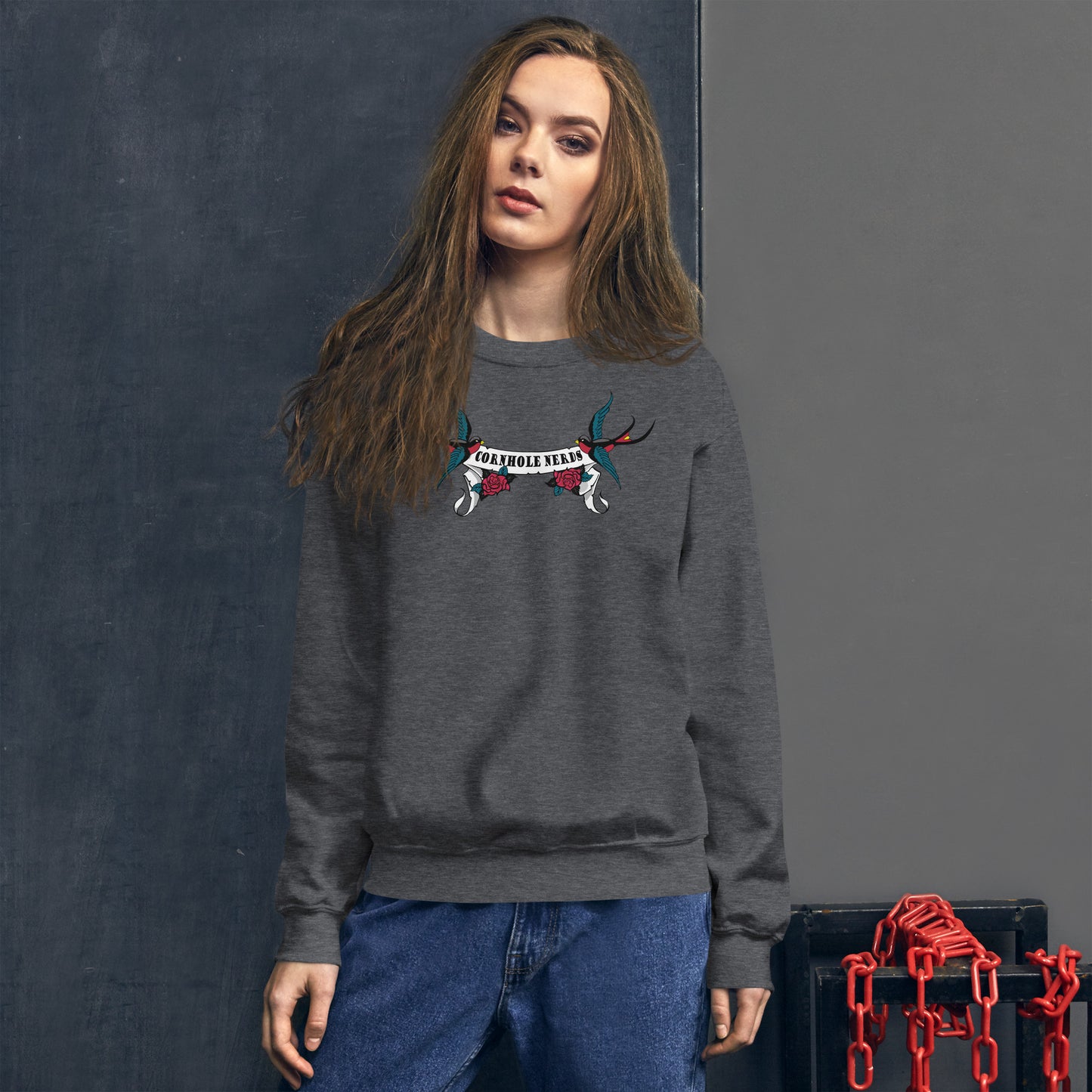 Cornhole Nerds Sparrows logo Unisex Sweatshirt