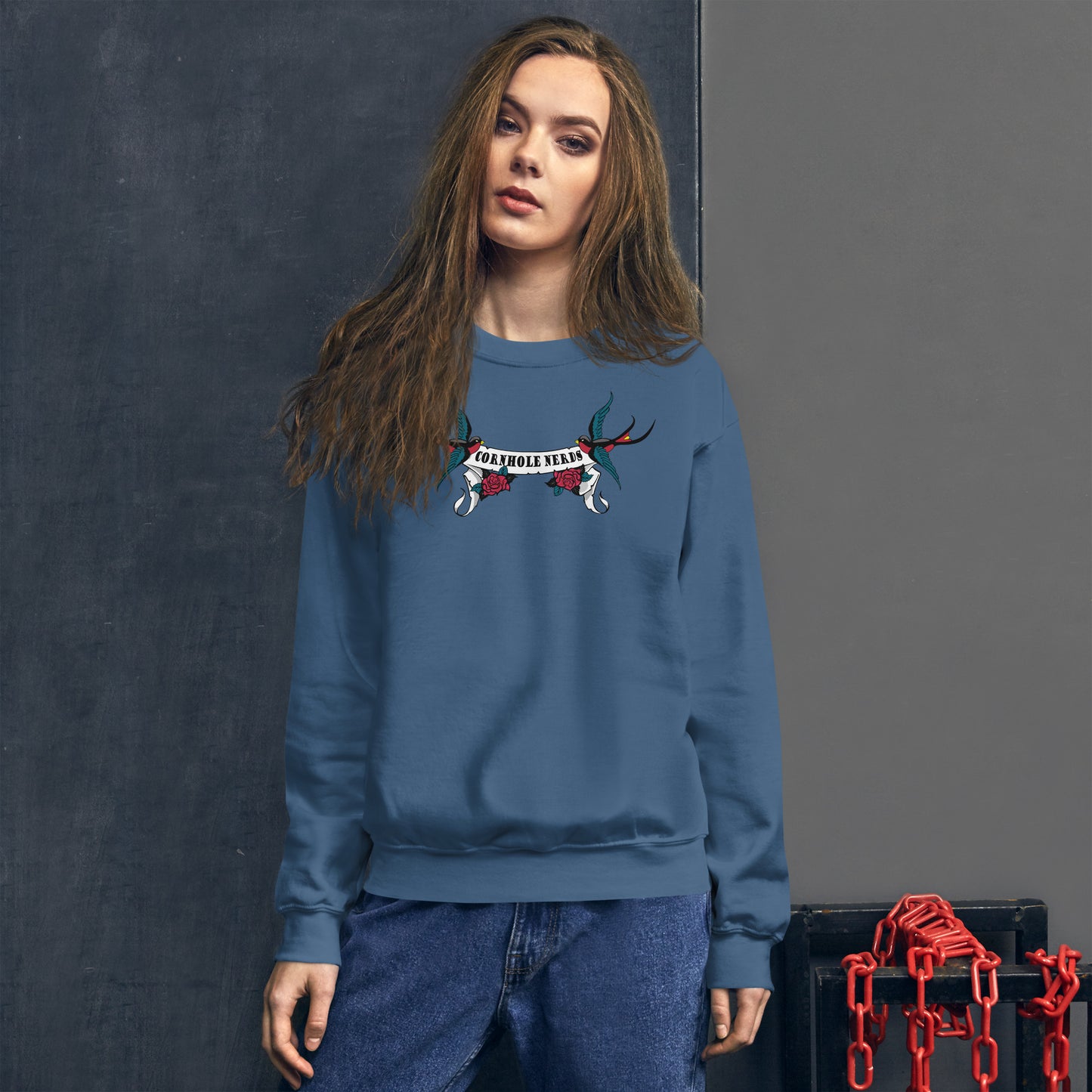 Cornhole Nerds Sparrows logo Unisex Sweatshirt