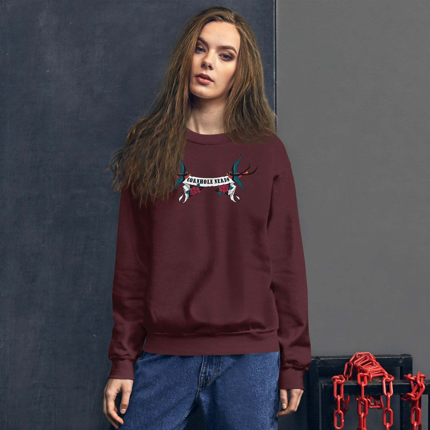 Cornhole Nerds Sparrows logo Unisex Sweatshirt
