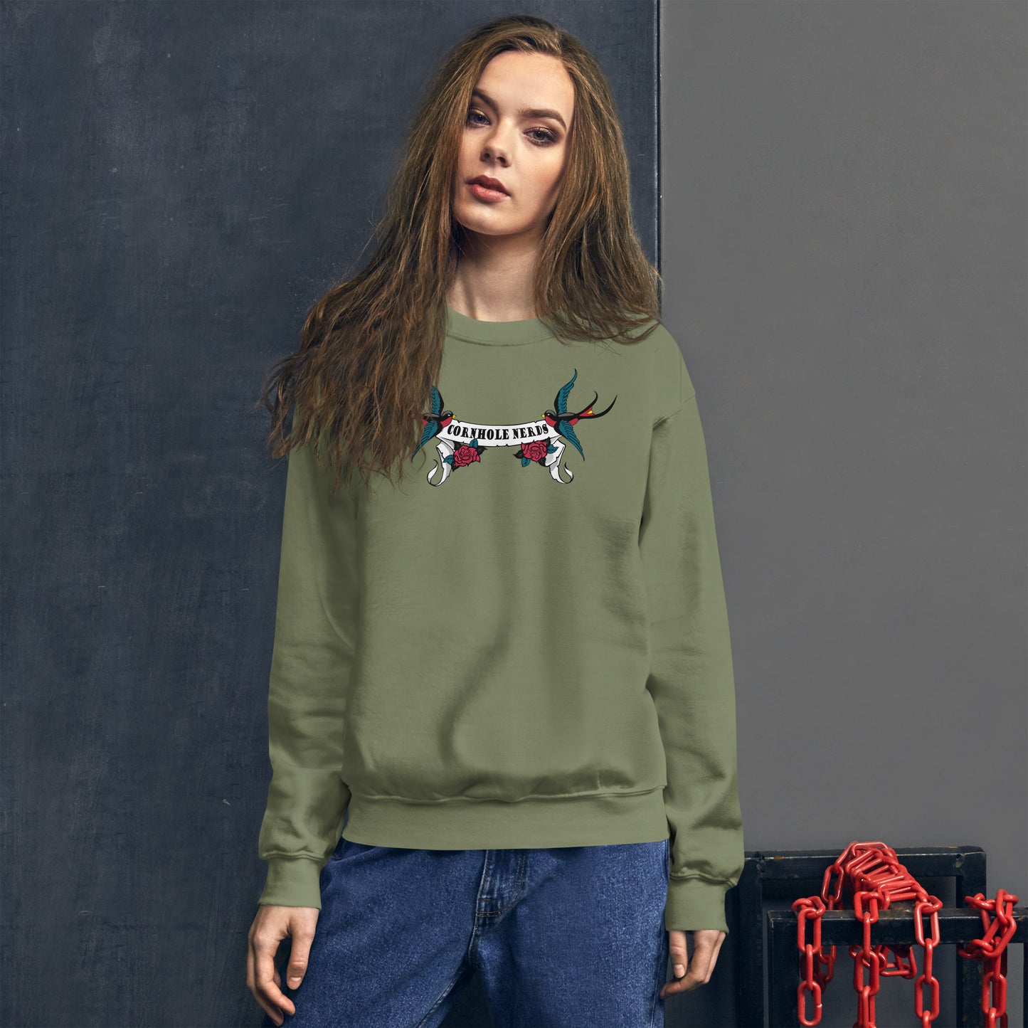 Cornhole Nerds Sparrows logo Unisex Sweatshirt