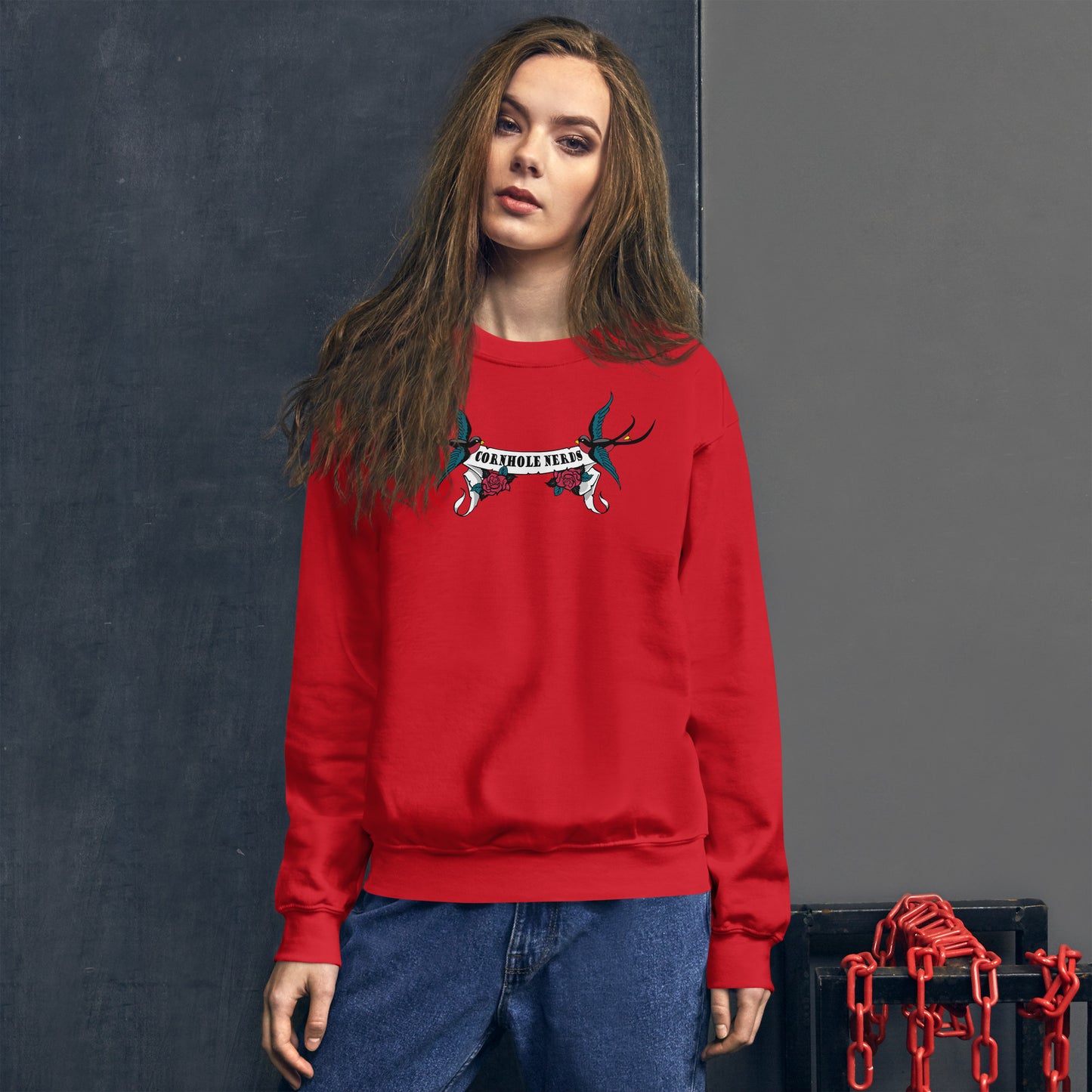 Cornhole Nerds Sparrows logo Unisex Sweatshirt
