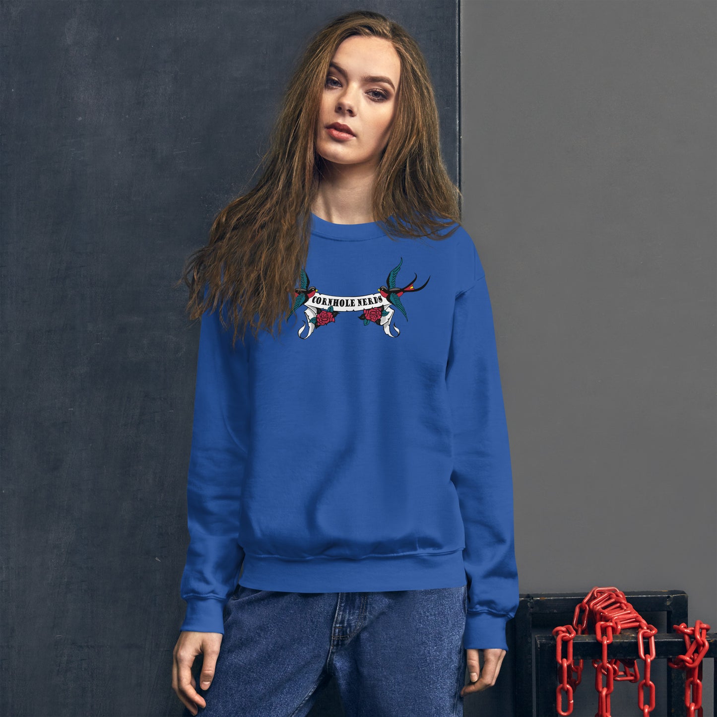Cornhole Nerds Sparrows logo Unisex Sweatshirt