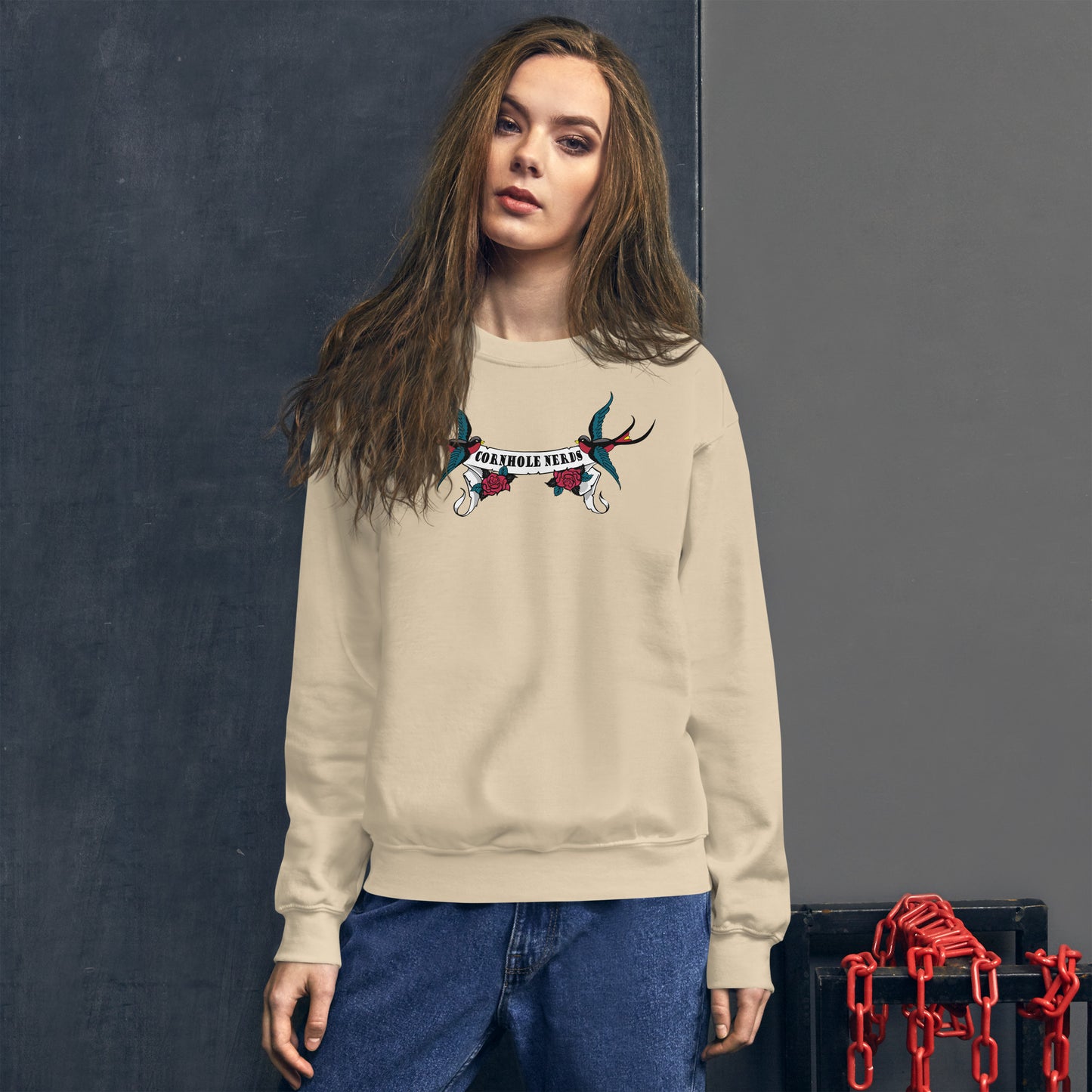 Cornhole Nerds Sparrows logo Unisex Sweatshirt
