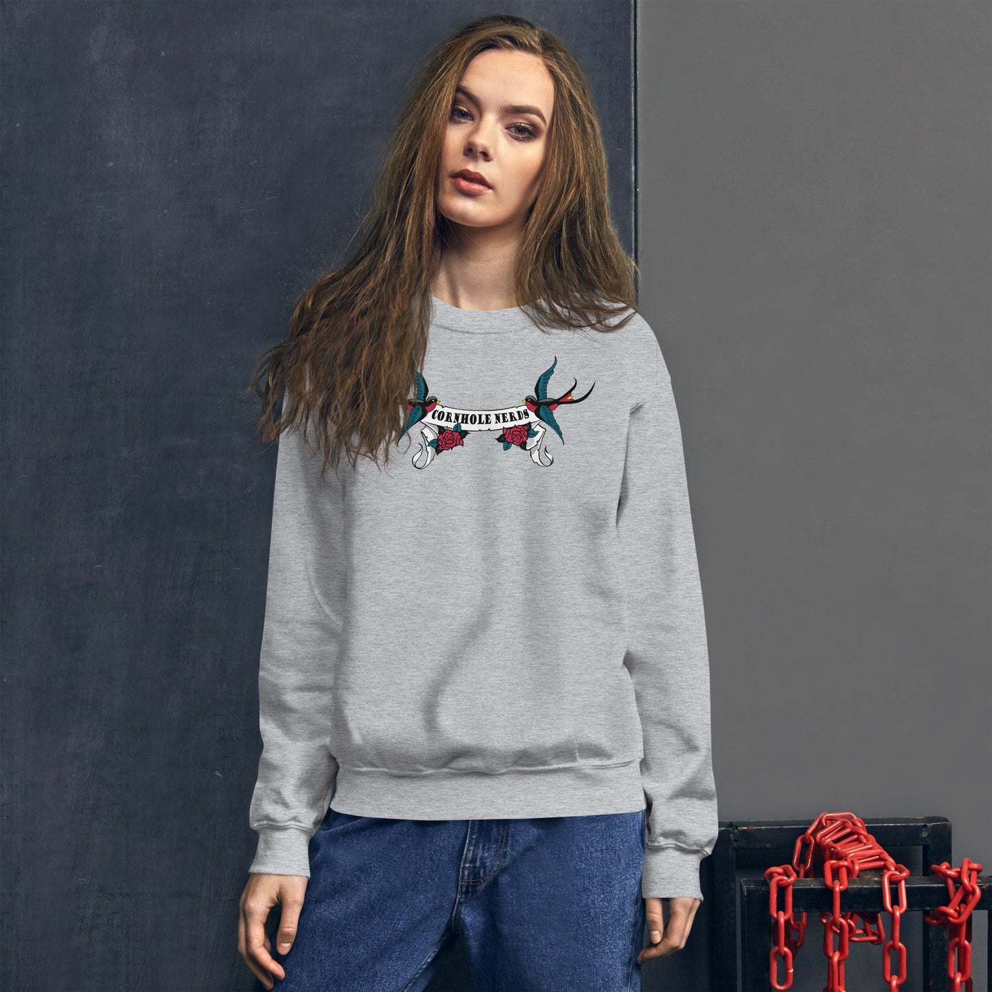 Cornhole Nerds Sparrows logo Unisex Sweatshirt