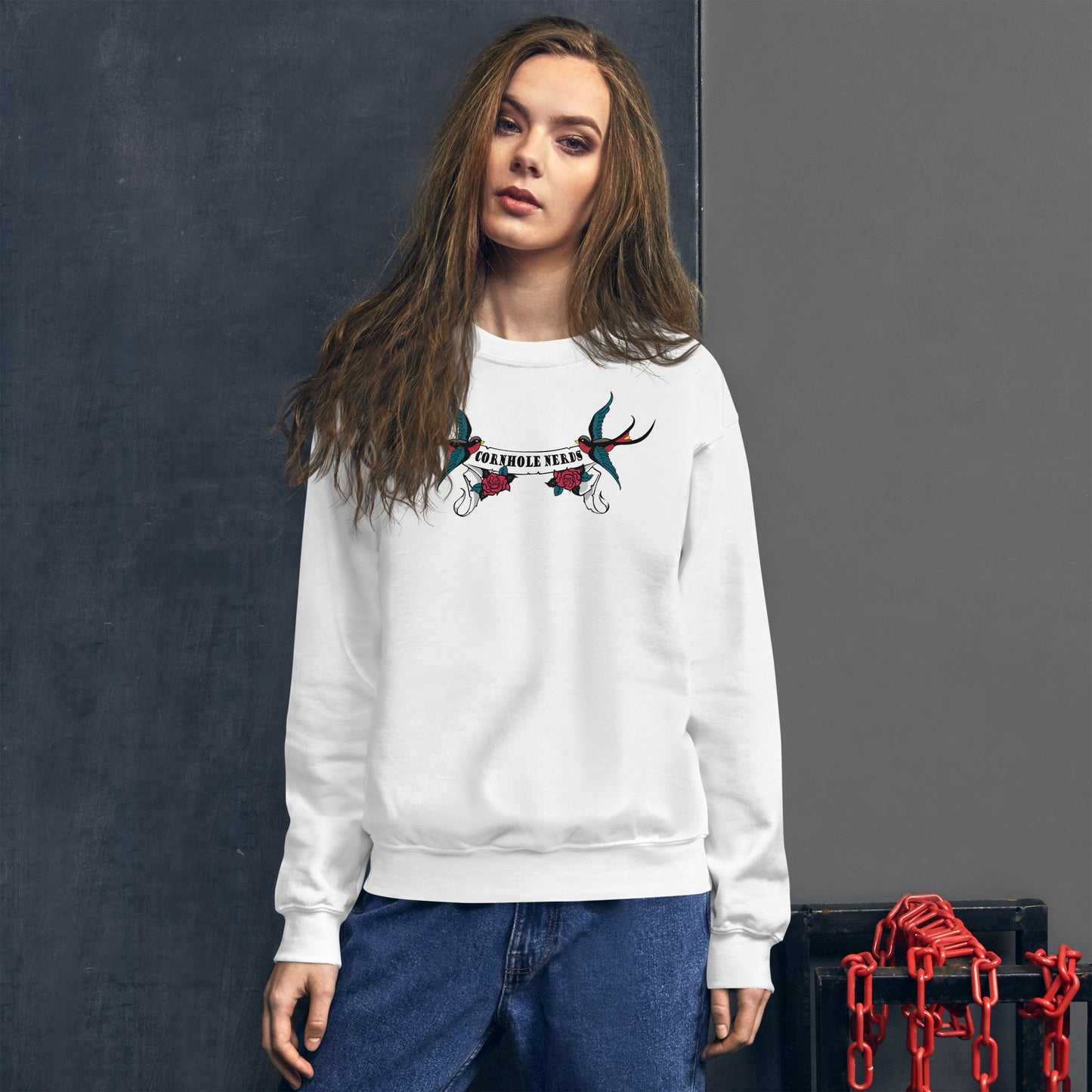 Cornhole Nerds Sparrows logo Unisex Sweatshirt