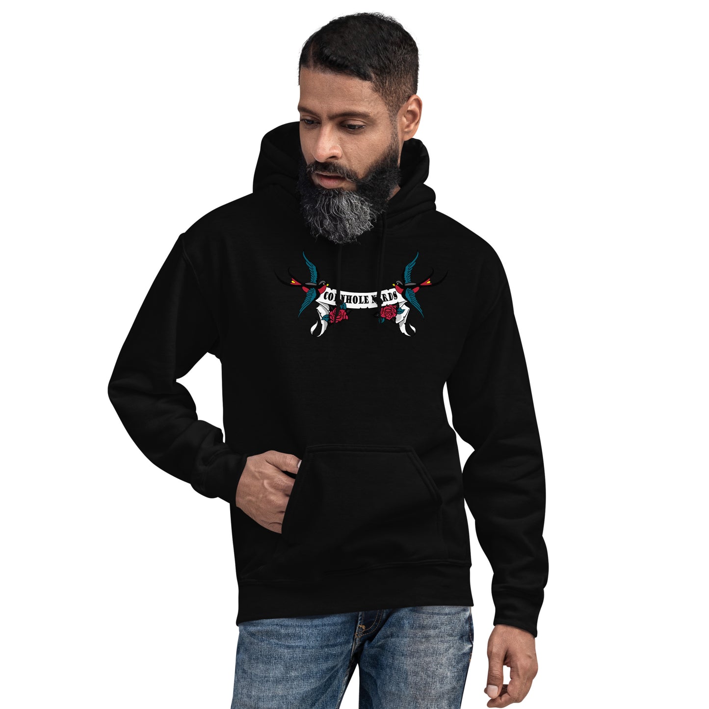 Cornhole Nerds Sparrow logo Unisex Hoodie