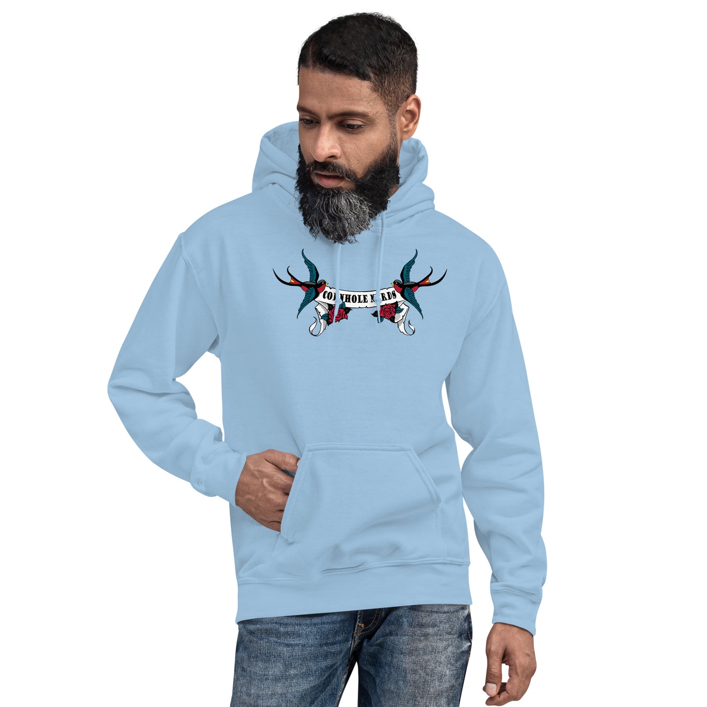 Cornhole Nerds Sparrow logo Unisex Hoodie