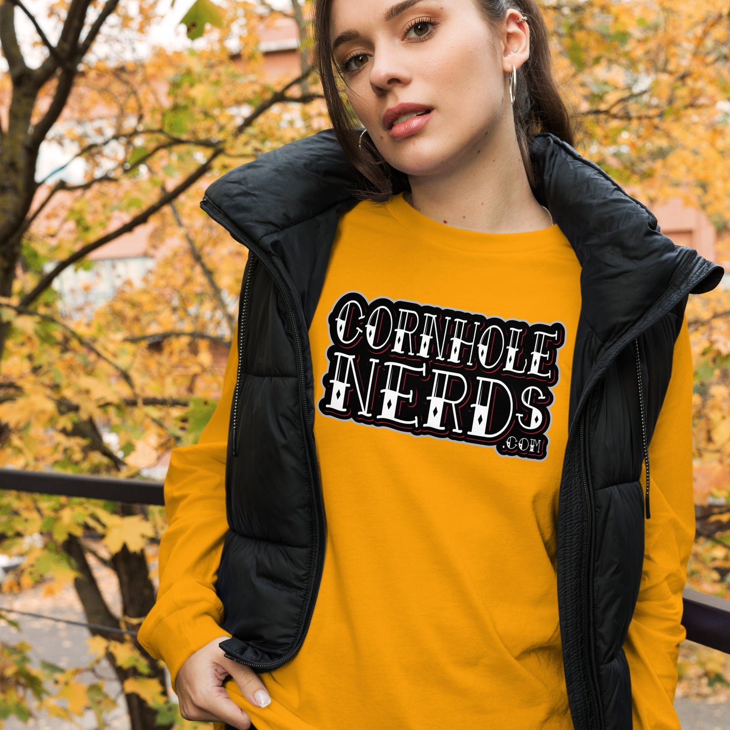 Cornhole Nerds Tattoo logo Unisex Long Sleeve Tee