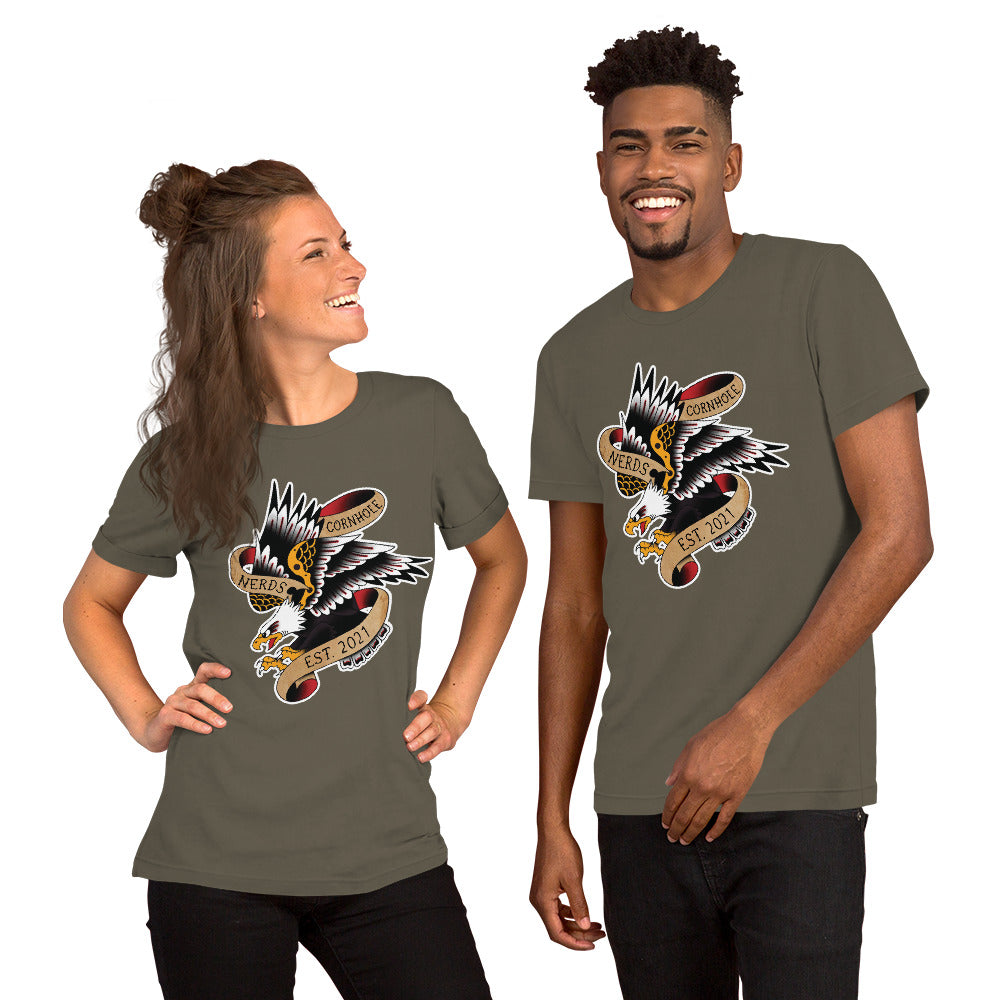 Cornhole Nerds Eagle est. 2021 Unisex t-shirt