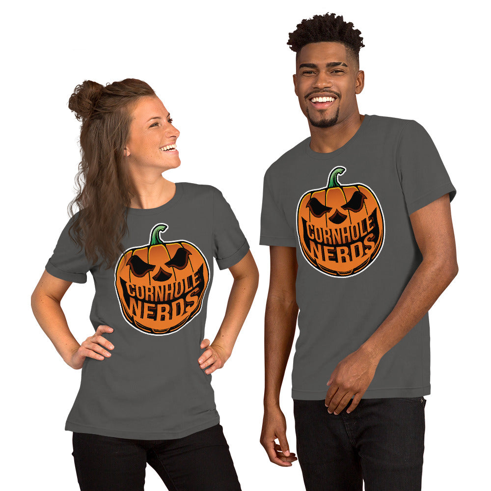 Cornhole Nerds Nerd-o-lantern logo Unisex t-shirt
