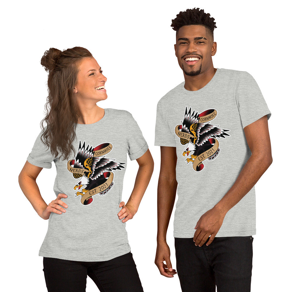 Cornhole Nerds Eagle est. 2021 Unisex t-shirt