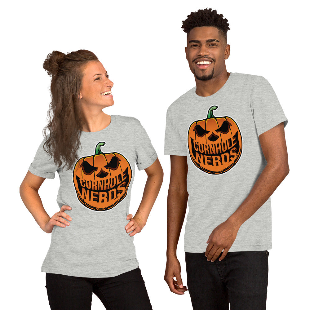 Cornhole Nerds Nerd-o-lantern logo Unisex t-shirt