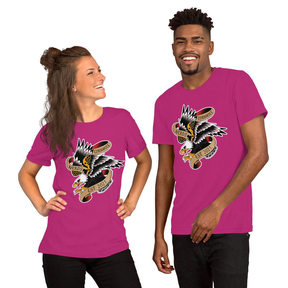 Cornhole Nerds Eagle est. 2021 Unisex t-shirt