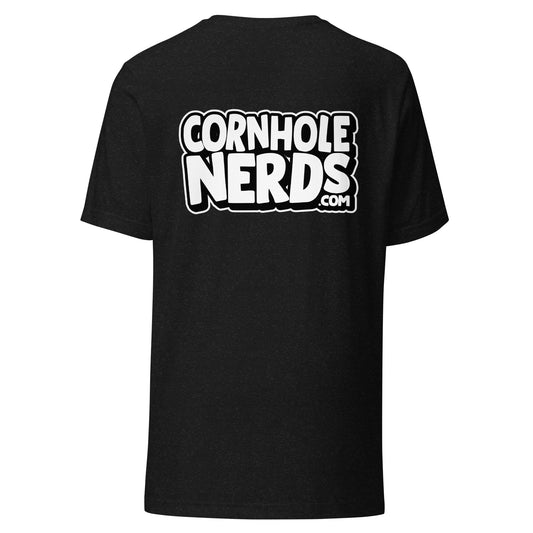 Cornhole Nerds front and back logo Unisex t-shirt