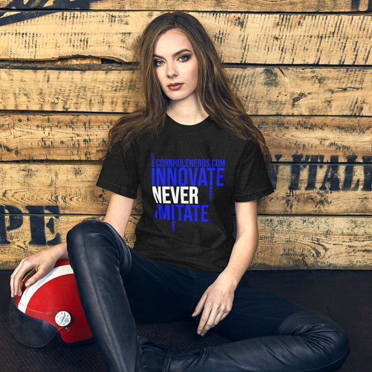 Cornhole Nerds Innovate Never Imitate Unisex t-shirt