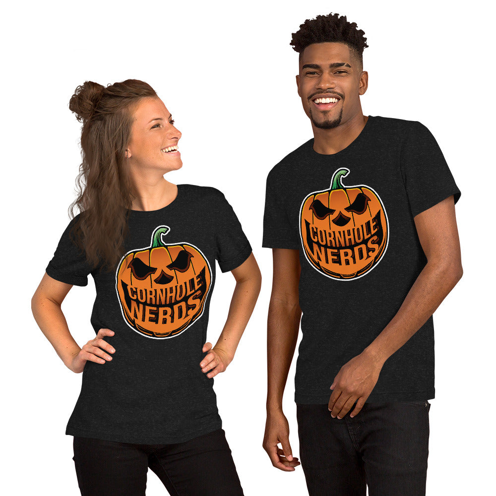 Cornhole Nerds Nerd-o-lantern logo Unisex t-shirt