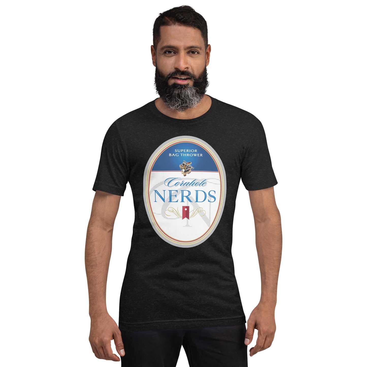 Cornhole Nerds Modern Elegance logo Unisex t-shirt