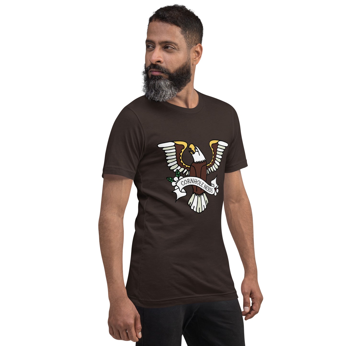 Cornhole Nerds Eagle logo Unisex t-shirt