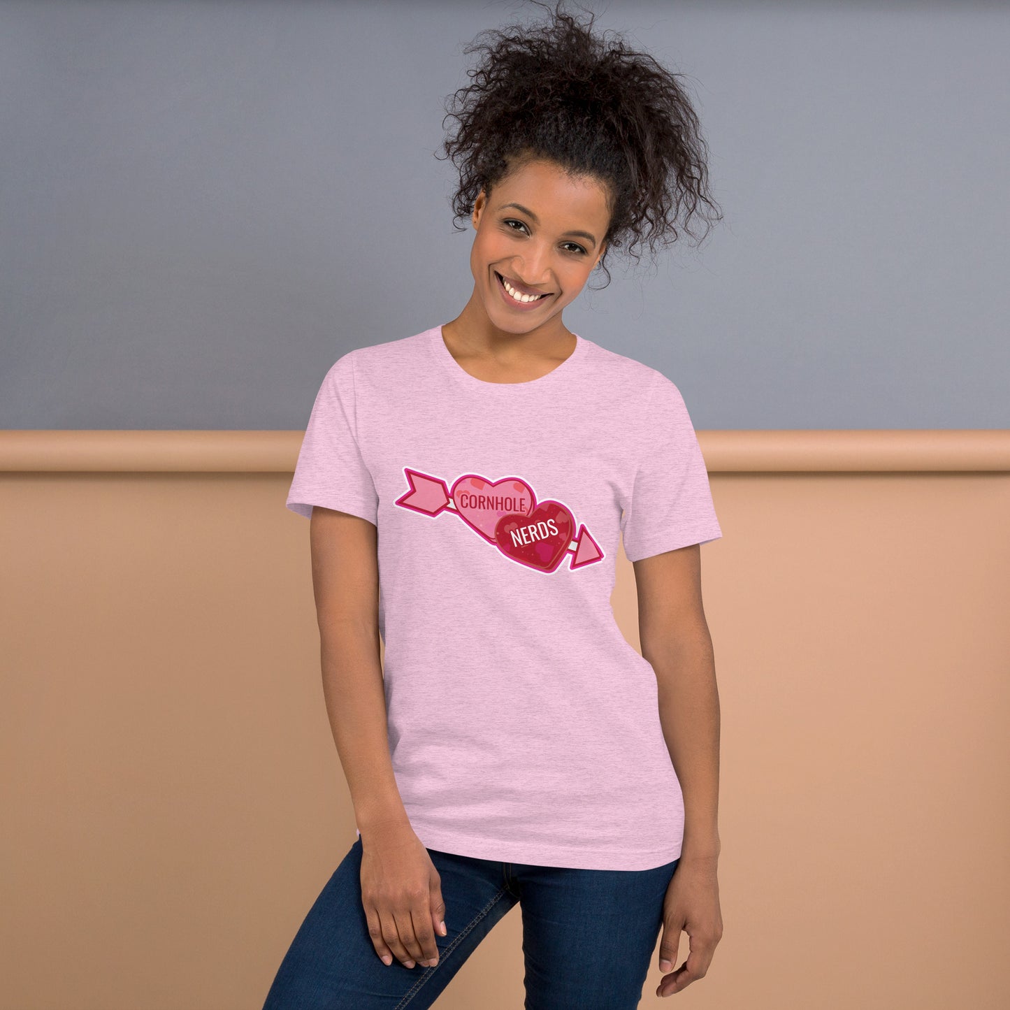 Cornhole Nerds Candy Heart Logo Unisex t-shirt