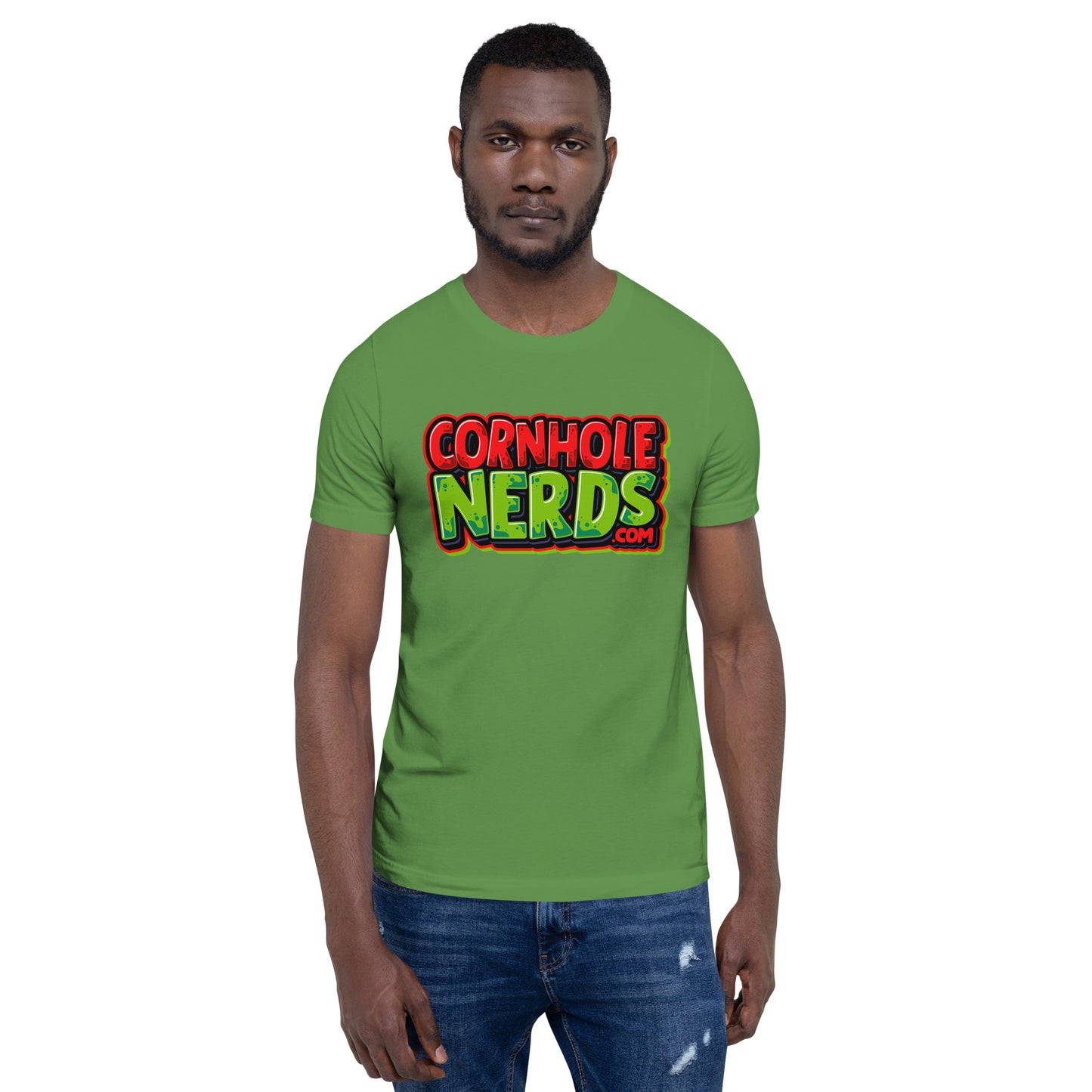 Cornhole Nerds red/green logo Unisex t-shirt